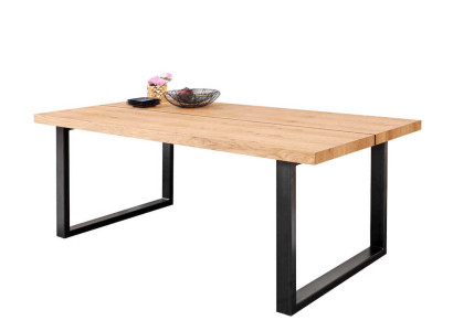 Metallbeine Tisch Natürliches Holz Neu Klassisches Schieben Loft Schatten 180x90